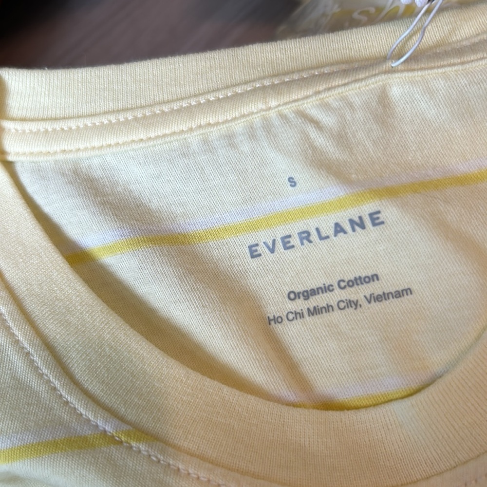 NWT Everlane Organic Cotton Short Sleeve Tee striped Shirt Women S - Picture 6 of 6